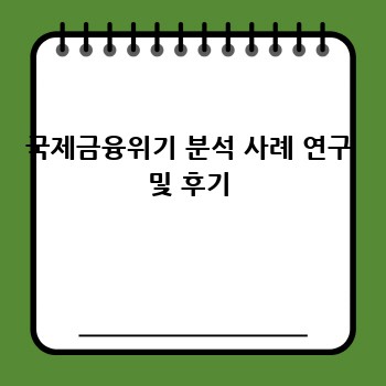 국제금융위기 분석 사례 연구 및 후기