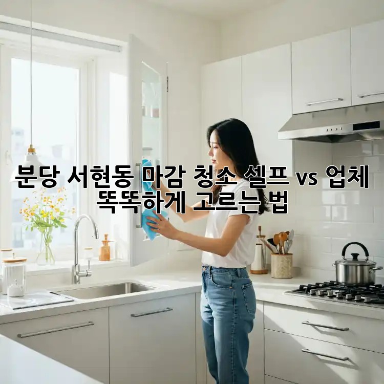 분당 서현동 마감 청소🧹 셀프 vs 업체? 똑똑하게 고르는 법!