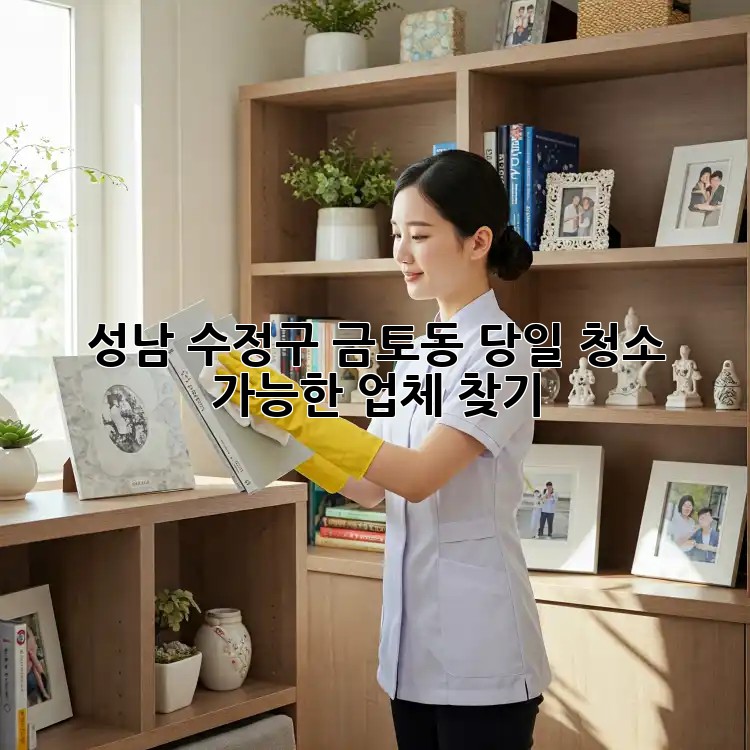 성남 수정구 금토동 당일 청소 가능한 업체 찾기!